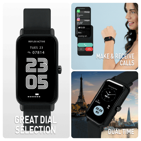 The Watch Boutique Reflex Active NEXUS Calling Black Strap Smart Watch