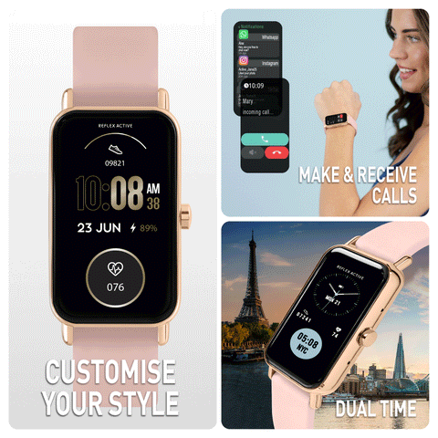 The Watch Boutique Reflex Active NEXUS Calling Pink Strap Smart Watch