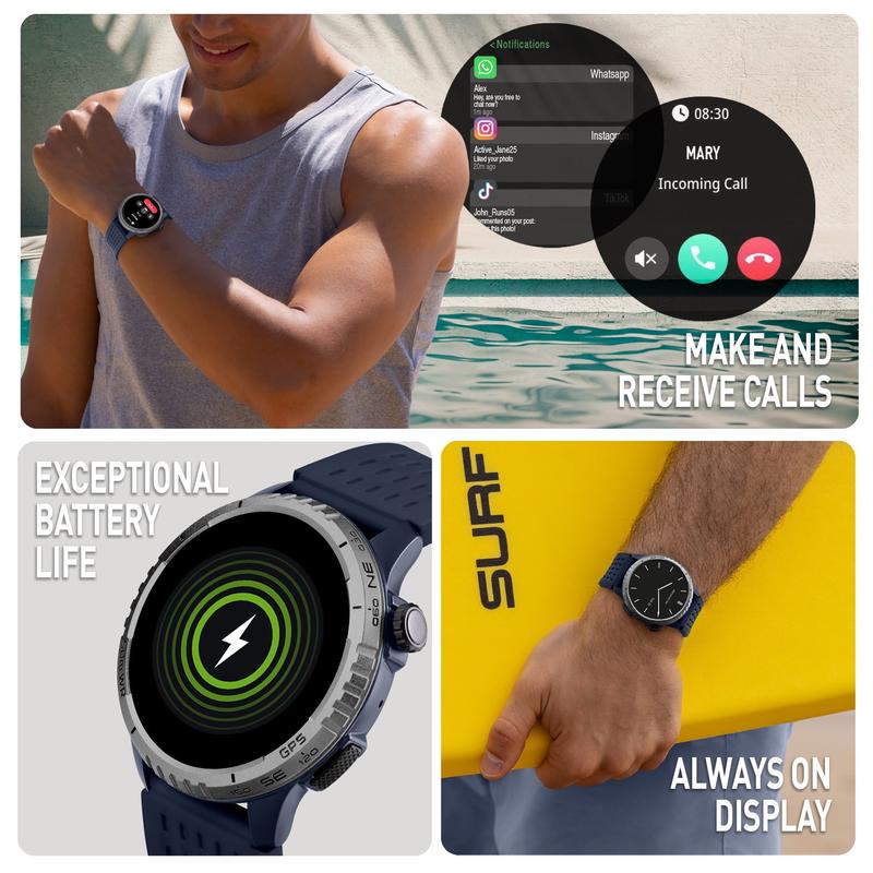 Reflex Active Sea Venture 400R 50m Water‑Resistant AMOLED GPS Smartwat ...