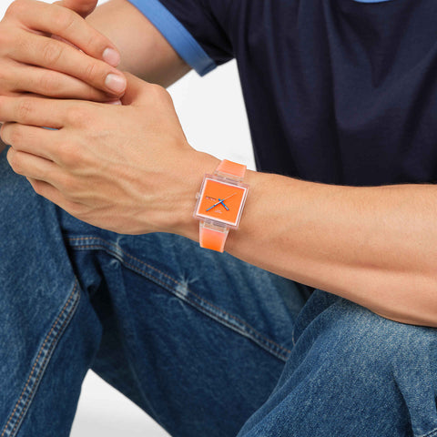 Swatch What If...See Thru Orange Watch - SO38K704