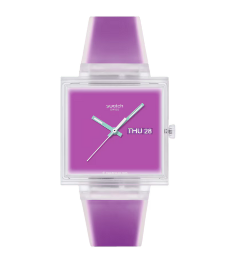 Swatch What If...See Thru Magenta Watch - SO38K705