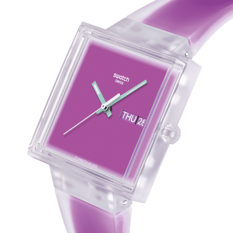 Swatch What If...See Thru Magenta Watch - SO38K705