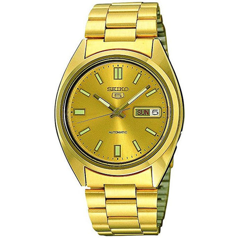 The Watch Boutique Seiko 5 Sports Automatic Gold Dial Watch - SNXS80K1