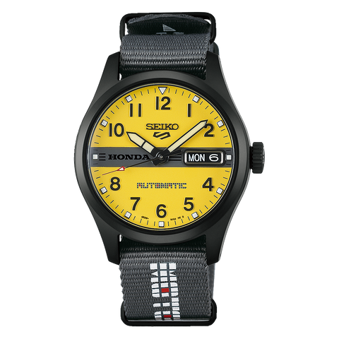 The Watch Boutique Seiko 5 Sports Field "MOTOCOMPO" Yellow Dial Men's Automatic Watch