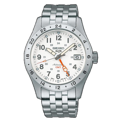 Seiko 5 Sports Overwhite Field GMT Watch