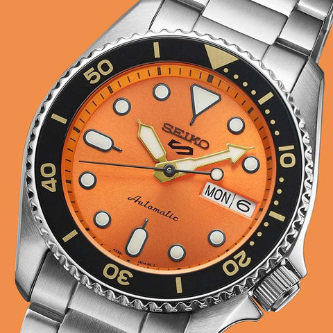 The Watch Boutique Seiko 5 Sports SKX Midi Orange Watch - SRPK35K1