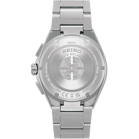 The Watch Boutique Seiko Astron GPS Solar Chronograph Watch for Men, Titanium Ceramic Bezel, World Time