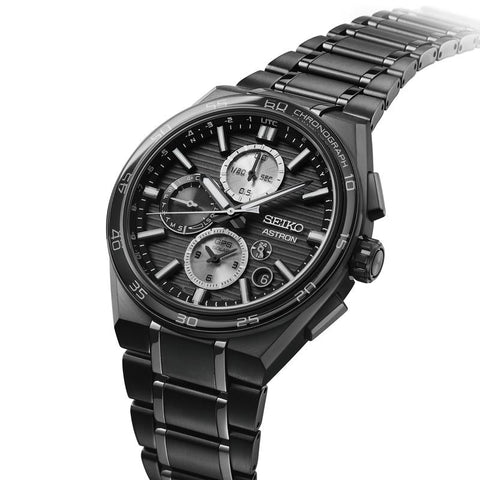 The Watch Boutique Seiko Astron GPS Solar Dual-Time Chronograph in Night Sky Black Watch