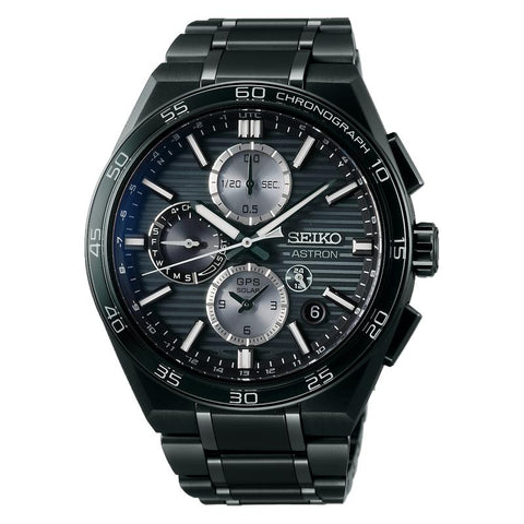 The Watch Boutique Seiko Astron GPS Solar Dual-Time Chronograph in Night Sky Black Watch