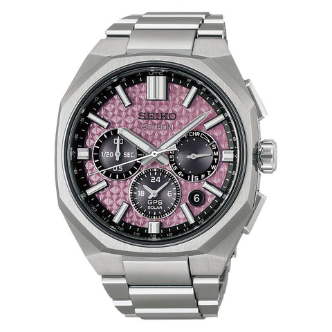 The Watch Boutique Seiko Astron Men's GPS Solar 2026 Limited Edition Titanium Crystal Pink Watch