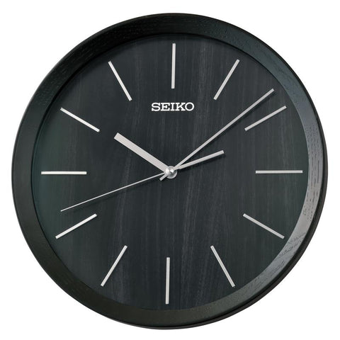The Watch Boutique Seiko Black Wooden Wall Clock - QXA853KN