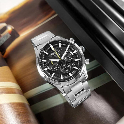 The Watch Boutique Seiko Chronograph Black Dial Chronograph Watch