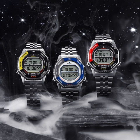 The Watch Boutique Seiko Men's Retro Digital Alarm Chronograph Stainless Steel Watch