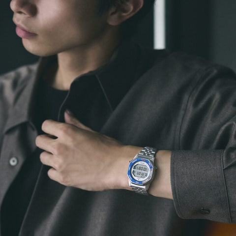 The Watch Boutique Seiko Men's Retro Digital Chronograph Stainless Steel Watch