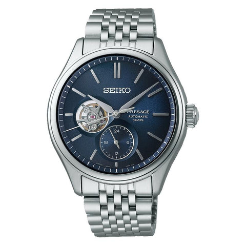 The Watch Boutique Seiko Presage Classic Series SPB527J1 Automatic Open Heart Blue Dial Watch