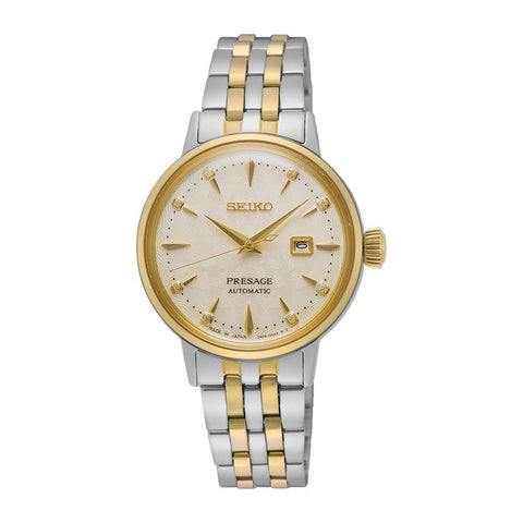 The Watch Boutique Seiko Presage Cocktail Time White Lady Diamond Twist Watch - SRE010J1