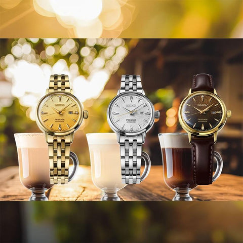 The Watch Boutique Seiko Presage ‘Eggnog’ Diamond‑Set Cocktail Time