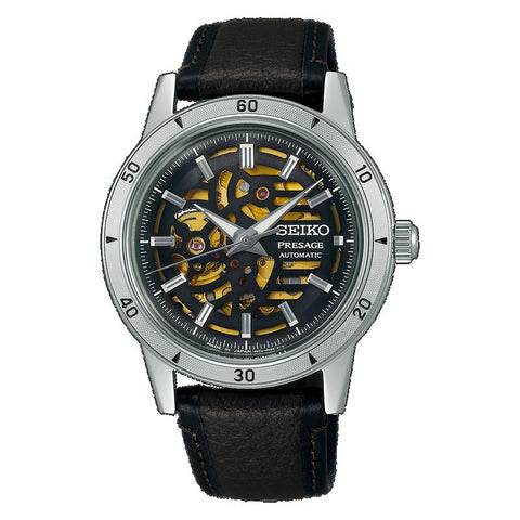 The Watch Boutique Seiko Presage Style 60s Biker Elegance Automatic Leather Watch