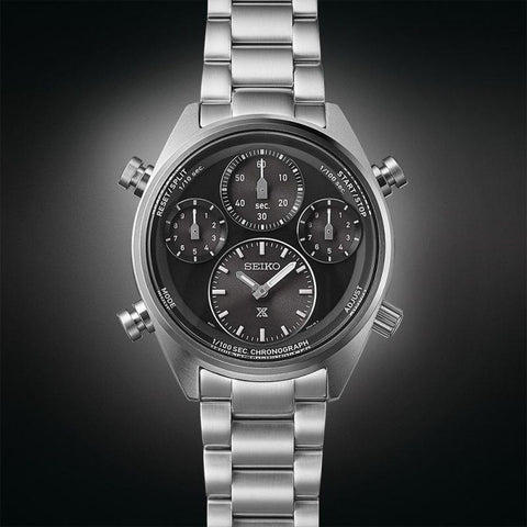 The Watch Boutique Seiko Prospex Panda One Hundredth of a Second Speedtimer Solar Chronograph