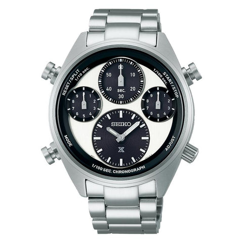 The Watch Boutique Seiko Prospex Panda One Hundredth of a Second Speedtimer Solar Chronograph