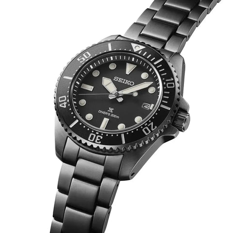 The Watch Boutique Seiko Prospex Solar Diver All-Black 200m Waterproof Watch