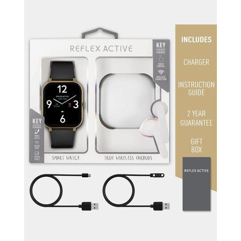 The Watch Boutique Series 23 Reflex Active Black Smart Watch & True Wireless Sound Earbud Set