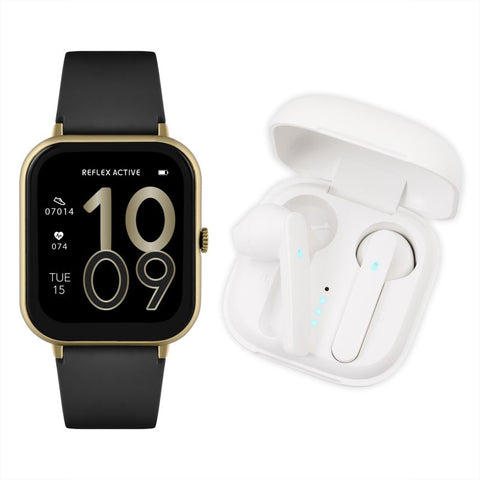 The Watch Boutique Series 23 Reflex Active Black Smart Watch & True Wireless Sound Earbud Set
