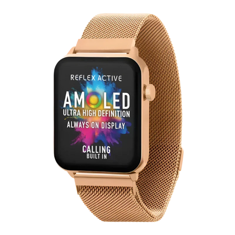 The Watch Boutique Series 30 Reflex Active Amoled Rose Gold Mesh Smart Calling Watch