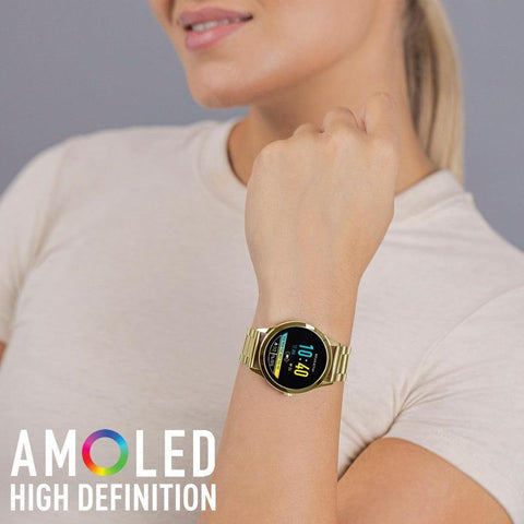 The Watch Boutique Series 31 Reflex Active Amoled Gold Steel Bracelet Smart Watch