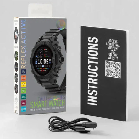 The Watch Boutique Series 38 Reflex Active Black Silicone Strap Sports Smart Calling Watch