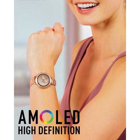 The Watch Boutique Series 41 Reflex Active Amoled Stone Set Rose Gold Smart Calling Watch