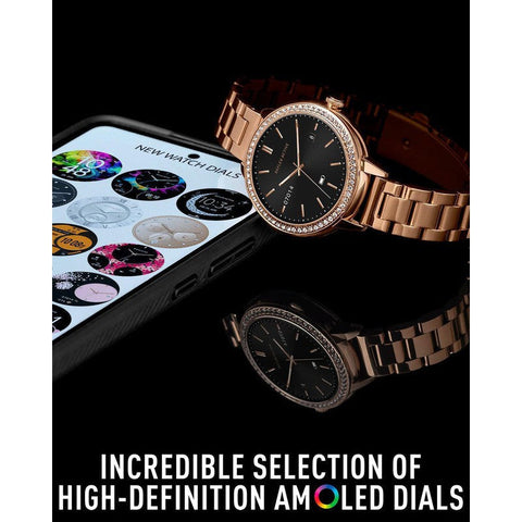 The Watch Boutique Series 41 Reflex Active Amoled Stone Set Rose Gold Smart Calling Watch