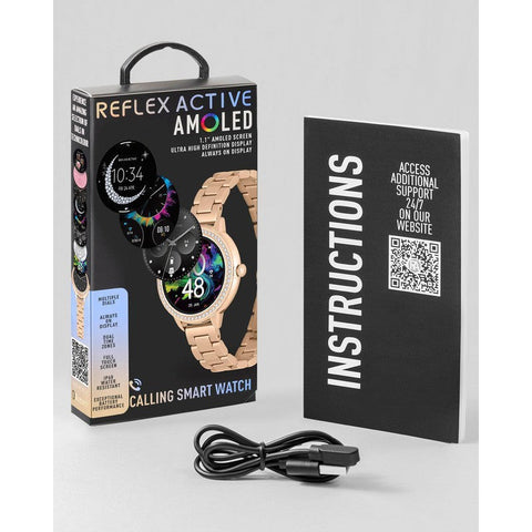 The Watch Boutique Series 41 Reflex Active Amoled Stone Set Rose Gold Smart Calling Watch