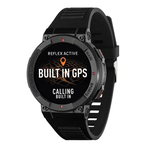 The Watch Boutique Series 43 Reflex Active Black Silicone GPS Sports Smart Calling Watch