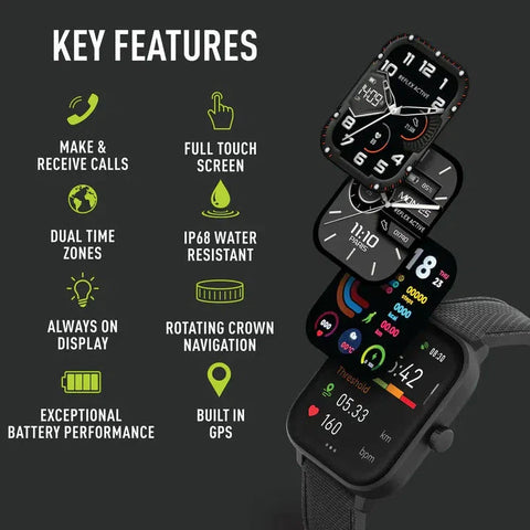 The Watch Boutique Series 44 Reflex Active Amoled Black GPS Sports Smart Calling Watch