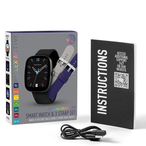 The Watch Boutique Series 50 Reflex Active Black Smart Calling Watch Interchangeable Set