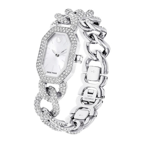 Swarovski Dextera Chain Silver Tone Stainless Steel Swiss Made Watch