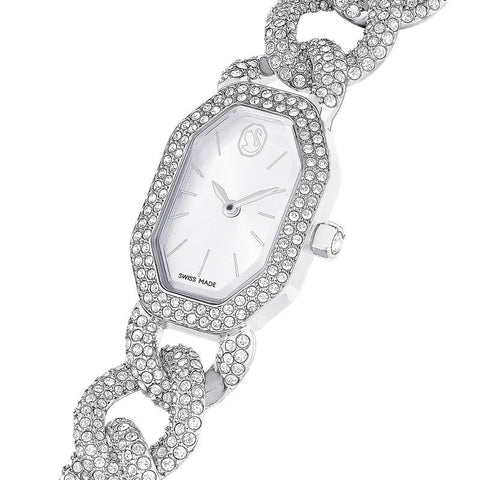 Swarovski Dextera Chain Silver Tone Stainless Steel Swiss Made Watch