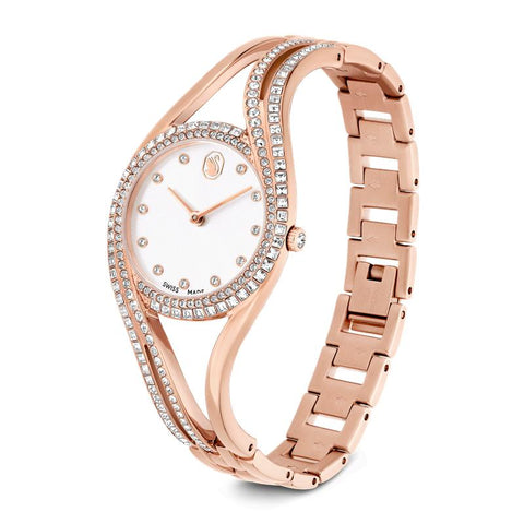Swarovski Hyperbola Bangle Swiss Made Silver Tone Stainless Steel Watch