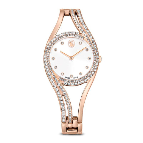 Swarovski Hyperbola Bangle Swiss Made Silver Tone Stainless Steel Watch