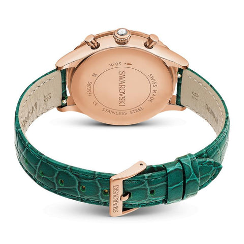 Swarovski Octea Chrono Swiss Made Green Rose Gold Watch