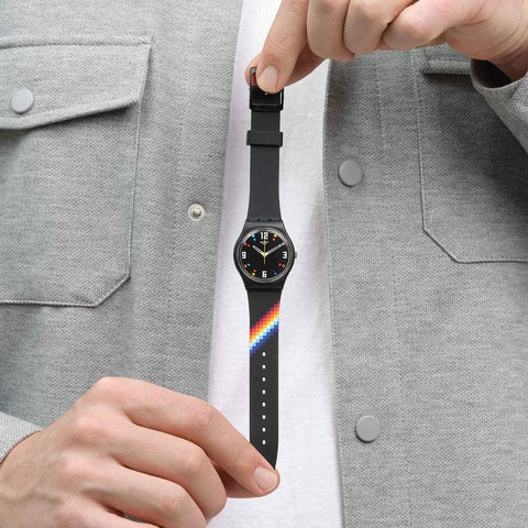 The Watch Boutique Swatch BLACK CAROUSEL SQUARES Watch SO28B705