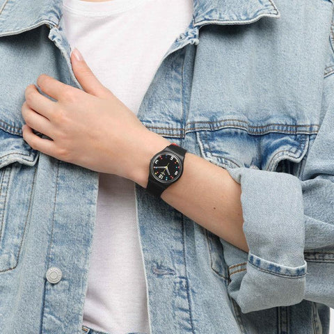 The Watch Boutique Swatch BLACK CAROUSEL SQUARES Watch SO28B705