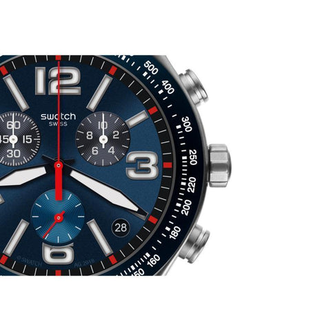 The Watch Boutique Swatch BLUE GRID Watch YVS454