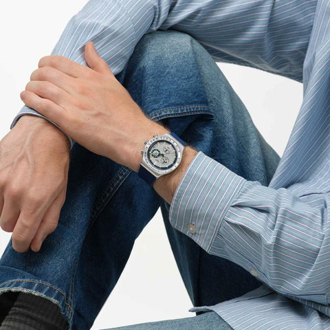 The Watch Boutique Swatch BLUE REFLECTIVE Watch - YVS539