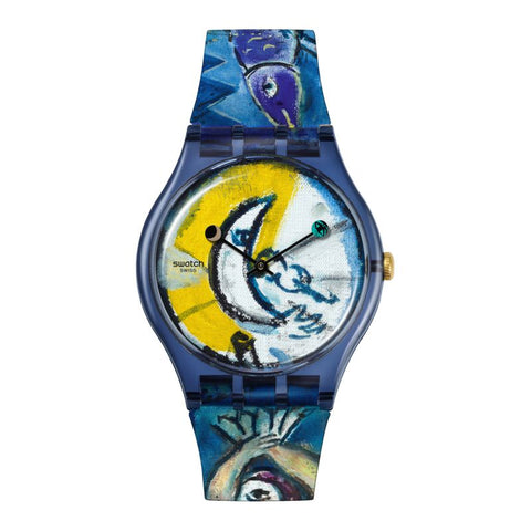 The Watch Boutique Swatch CHAGALL'S BLUE CIRCUS Watch SUOZ365