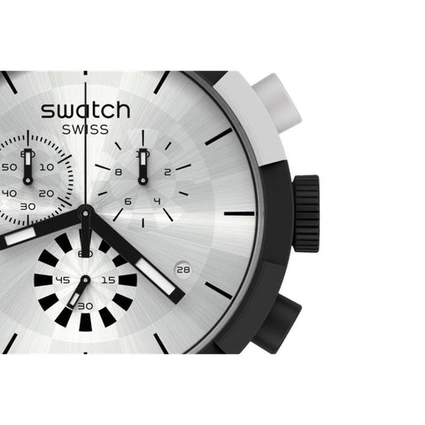 The Watch Boutique Swatch CHEQUERED SILVER Watch SB02B404