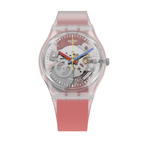 The Watch Boutique Swatch CLEARLY RED STRIPED Watch GE292 Default Title