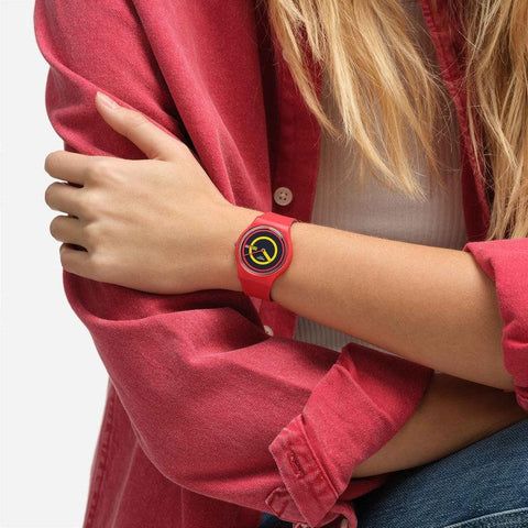 The Watch Boutique Swatch CONCENTRIC RED Watch SO28R702