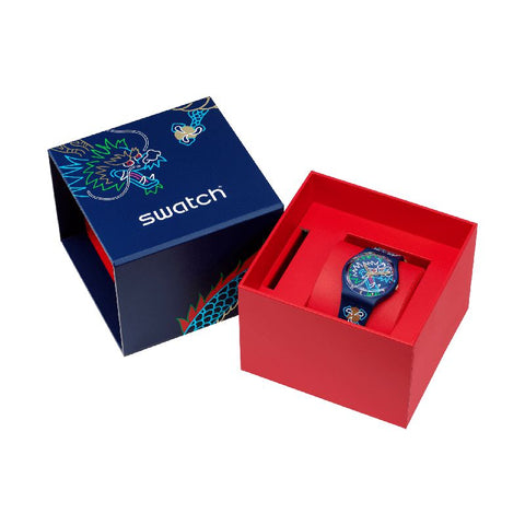 The Watch Boutique Swatch DRAGON IN WAVES Watch SO28Z125